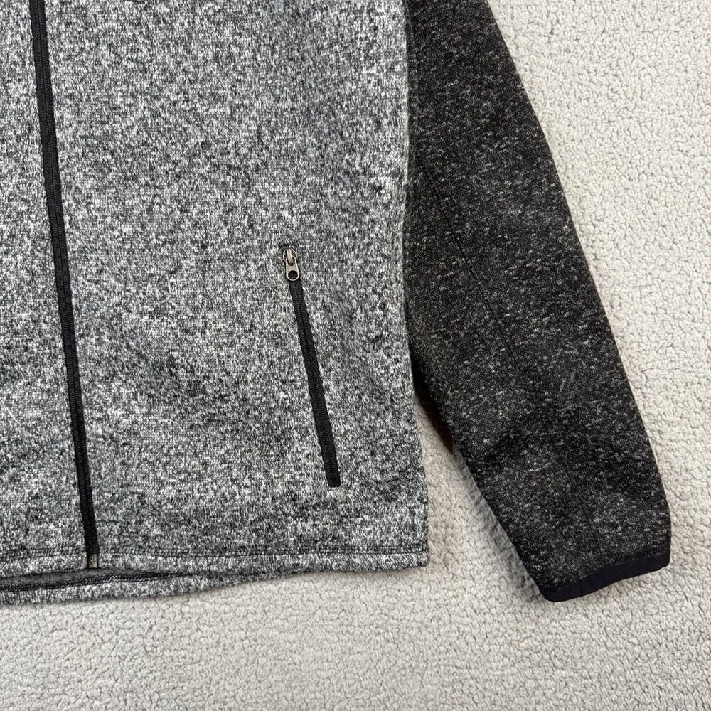 NFL Oakland Raiders Sweater Mens Large Full Zip Mock Neck Color Block Fleece - Picture 3 of 14